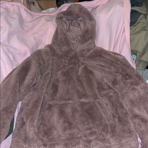 Pink fur hoodie